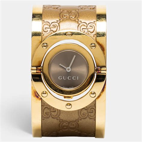 gucci brown twirl watch|gucci twirl watch gold.